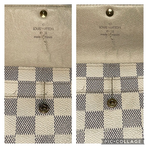 Louis Vuitton Damier Azur Coated Canvas Leather Sarah Long Wallet - Picture 13 of 13